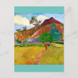 Paul Gauguin's Tahitian Landscape famous painting Postcard