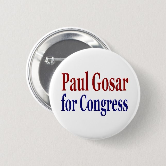 Paul Gosar for Congress red blue text 6 Cm Round Badge (Front & Back)