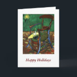 Paul Guaguin's Armchair by Vincent van Gogh Holiday Card<br><div class="desc">This is "Paul Gauguin's Armchair",  painted by Vincent van Gogh in 1888. The original is 35 x 28 and I have definitely seen this richly coloured painting done by candlelight.</div>