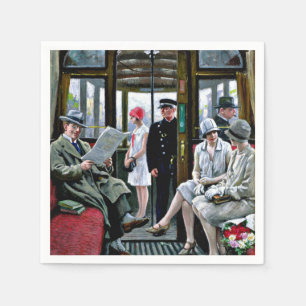 Paul-Gustave Fischer art - Copenhagen Tram Napkin