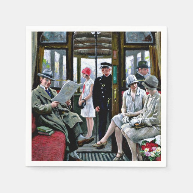 Paul-Gustave Fischer art - Copenhagen Tram Napkin (Front)