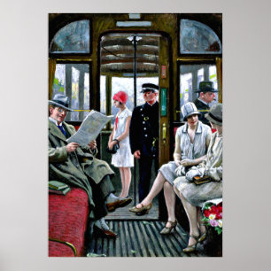 Paul-Gustave Fischer art - Copenhagen Tram Poster