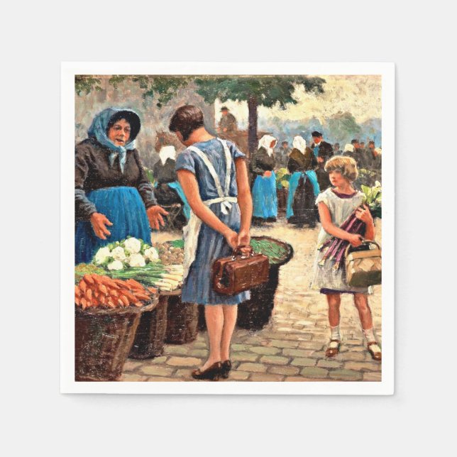 Paul-Gustave Fischer - At the Market Napkin (Front)