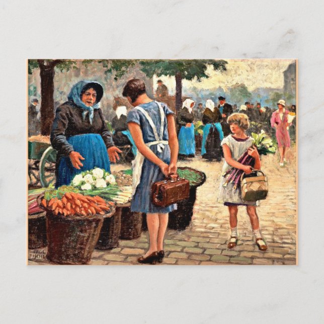 Paul-Gustave Fischer - At the Market Postcard (Front)