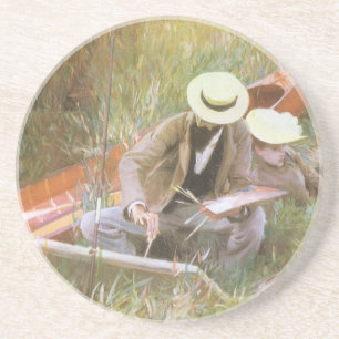 Paul Helleu Sketching with His Wife by JS Sargent Coaster