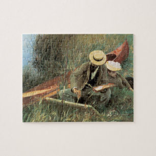 Paul Helleu Sketching with His Wife by JS Sargent Jigsaw Puzzle