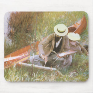Paul Helleu Sketching with His Wife by JS Sargent Mouse Mat