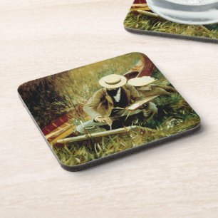 Paul Helleu Sketching with his Wife  Coaster