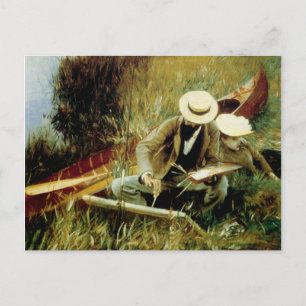 Paul Helleu Sketching with his Wife Postcard