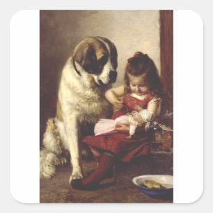 Paul Hermann Wagner: Best Friends Victorian Art Square Sticker