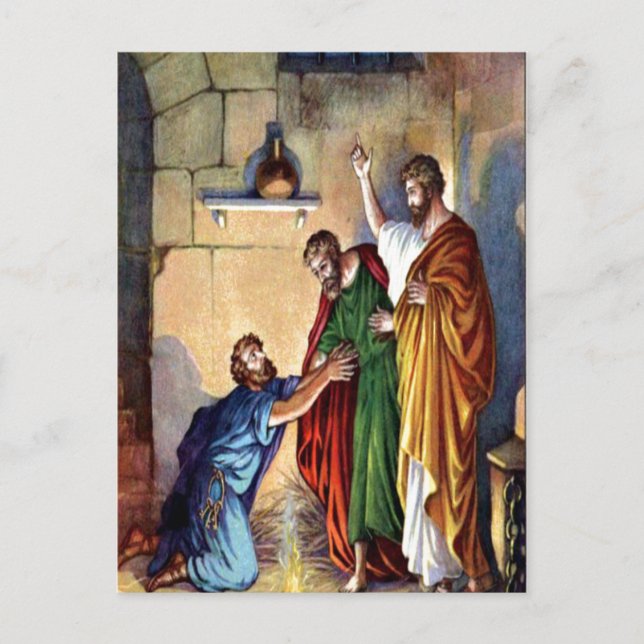 paul in jail at philippi postcard (Front)