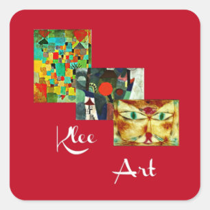 Paul Klee Abstract Art Collage, Square Sticker
