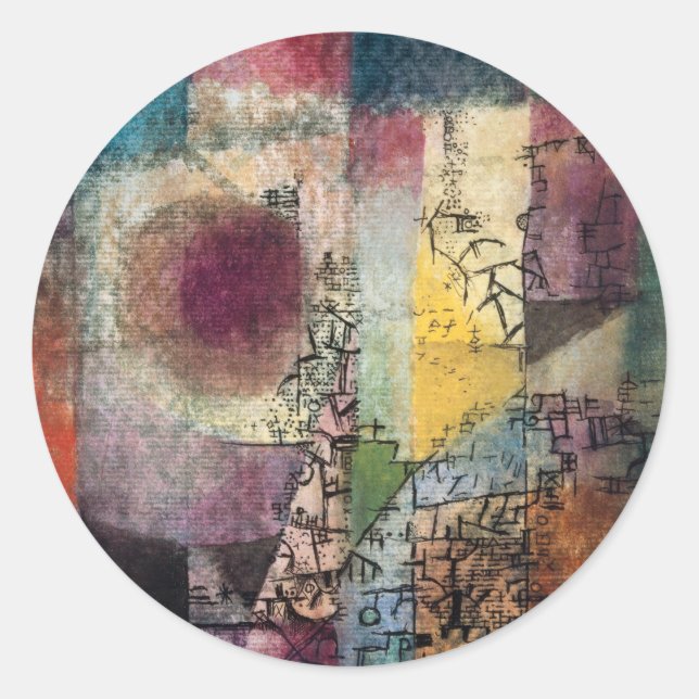 Paul Klee Abstract Art Cubism  Classic Round Sticker (Front)