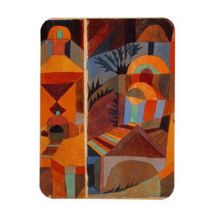 Paul Klee Abstract Art Modern Orange Painting Magnet