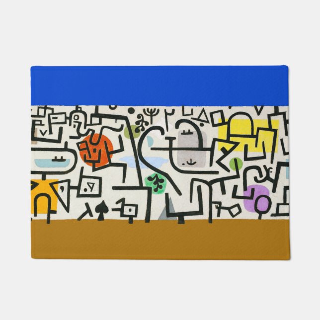 Paul Klee Abstract Expressionist Rich Harbour Doormat (Front)