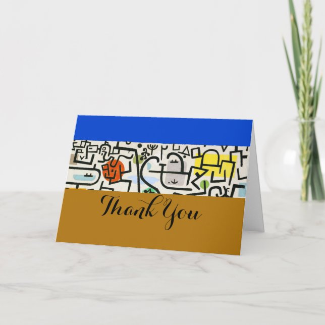 Paul Klee Abstract Expressionist Rich Harbour Thank You Card (Front)