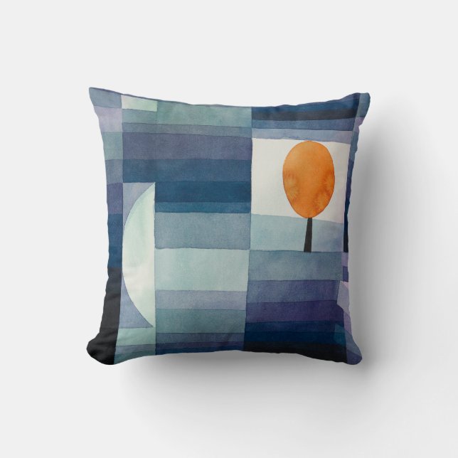 Paul Klee Abstract Tree Blue Painting Cushion (Front)