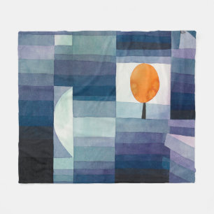 Paul Klee Abstract Tree Blue Painting Fleece Blanket