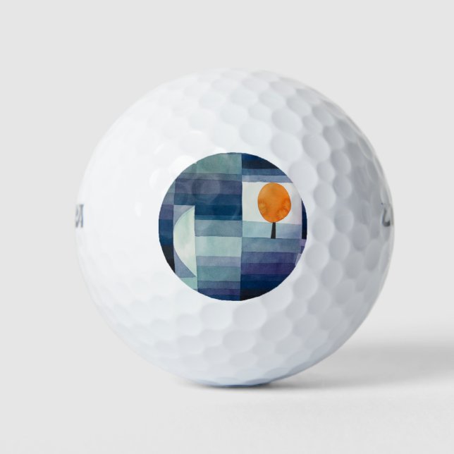 Paul Klee Abstract Tree Blue Painting Golf Balls (Front)