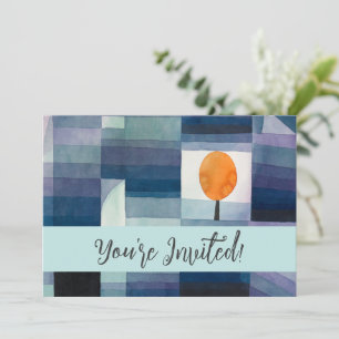 Paul Klee Abstract Tree Blue Painting Invitation
