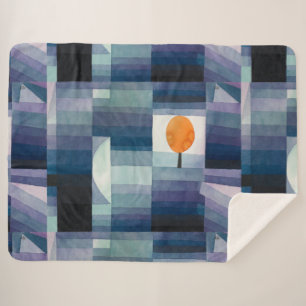 Paul Klee Abstract Tree Blue Painting Sherpa Blanket