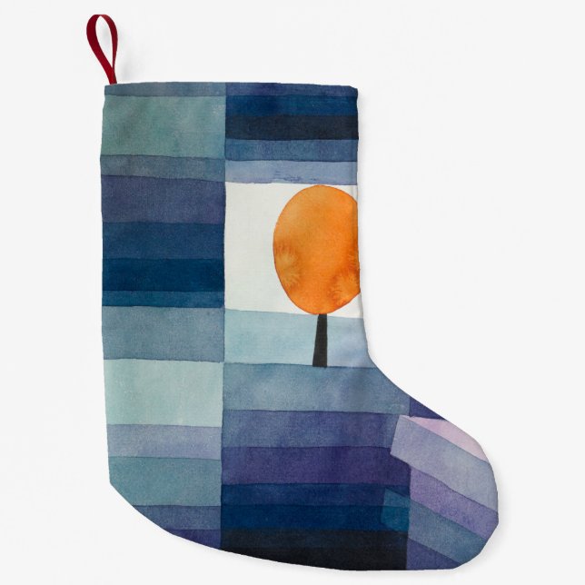 Paul Klee Abstract Tree Blue Painting Small Christmas Stocking (Front)