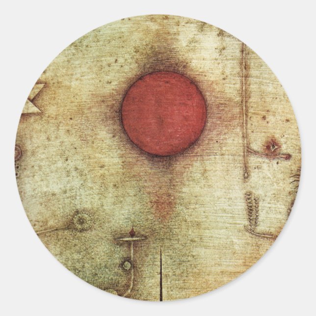 Paul Klee Ad Marginem Painting Classic Round Sticker (Front)