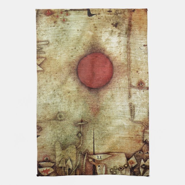 Paul Klee Ad Marginem Painting Tea Towel (Vertical)