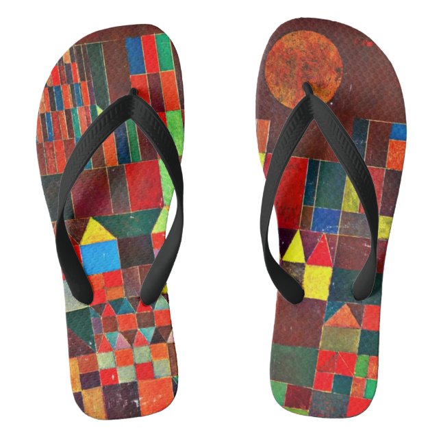 Paul Klee art - Castle and Sun Flip Flops (Footbed)