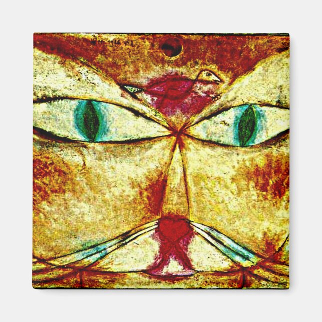 Paul Klee art: Cat and Bird Magnet (Front)