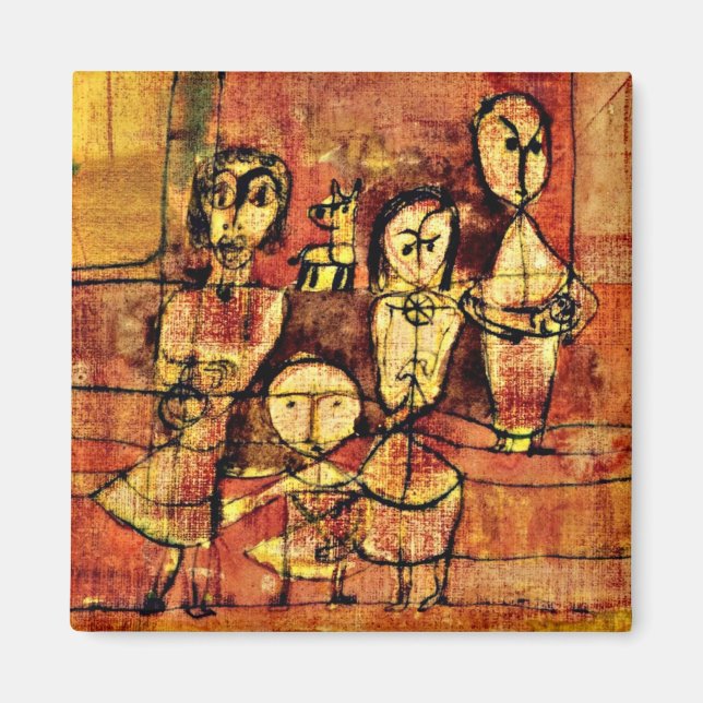 Paul Klee Art: Children and Dog Magnet (Front)