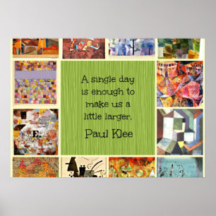 Paul Klee Art Collage with Quotation Poster