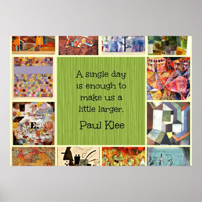 Paul Klee Art Collage with Quotation Poster (Front)