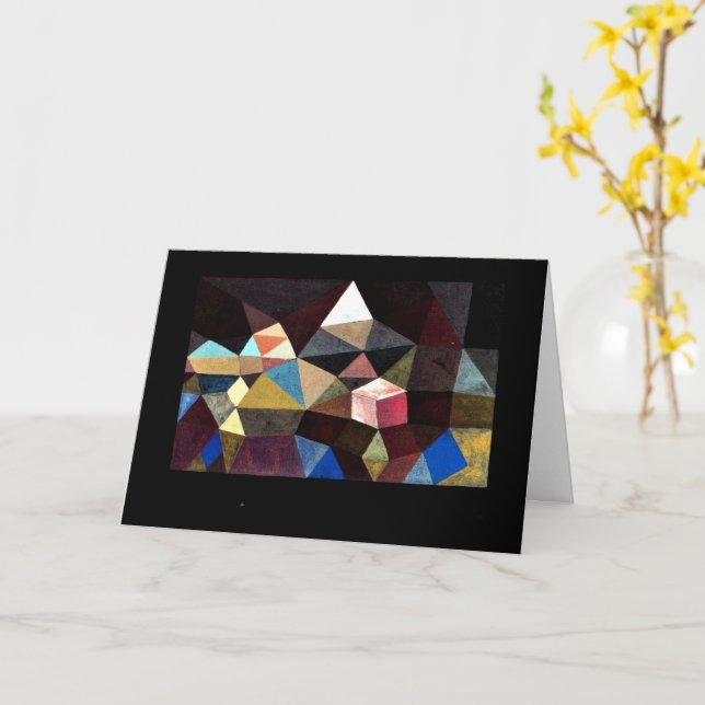 Paul Klee art - Crystalline Landscape Card (Yellow Flower)