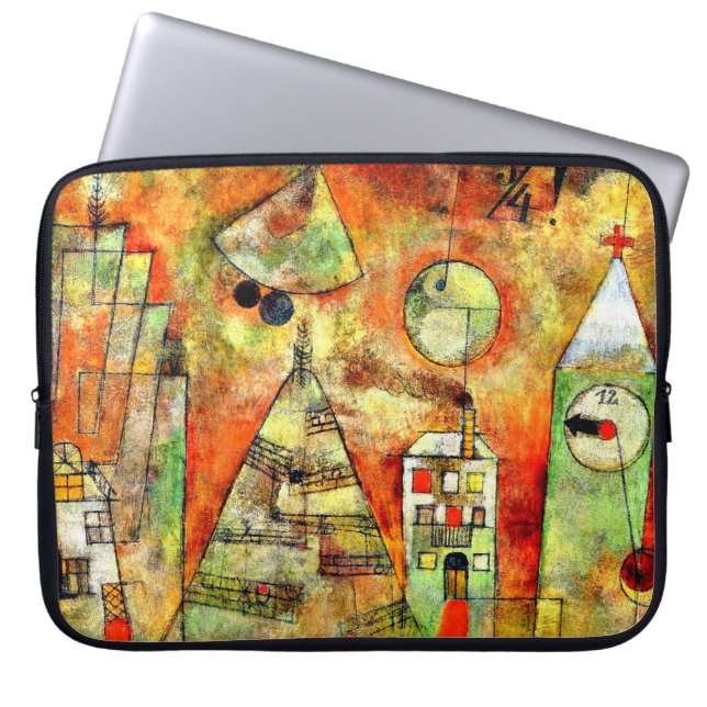Paul Klee art: Fateful Hour, famous Klee painting Laptop Sleeve (Front)