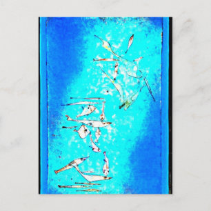 Paul Klee art: Fish Image, paintiing by Klee Postcard
