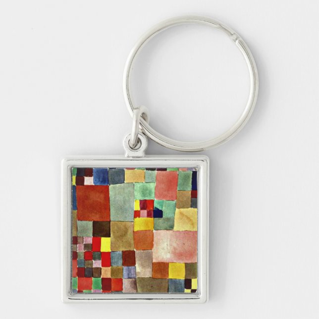 Paul Klee art: Flora on Sand, famous painting Key Ring (Front)
