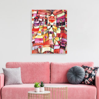 Paul Klee art: Rose Garden, famous Klee painting Canvas Print