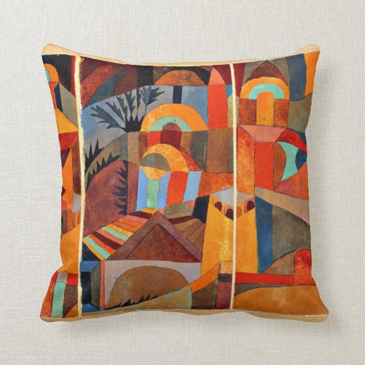 Image of Paul Klee art: Temple Gardens Cushion