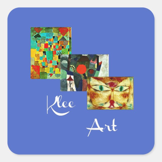 Paul Klee artwork Collage Square Sticker (Front)