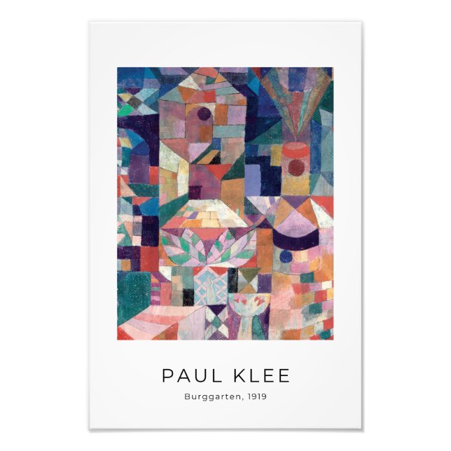 Paul Klee, Burggarten - Colourful Abstract Art Photo Print (Front)