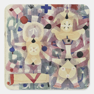 Paul Klee, Carnival in the Snow, Square Sticker