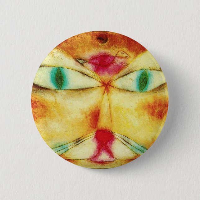 Paul Klee Cat and Bird Button (Front)