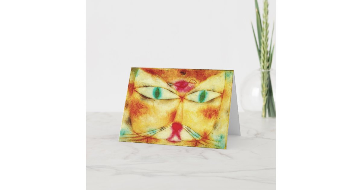 Paul Klee Cat and Bird Greeting Card | Zazzle
