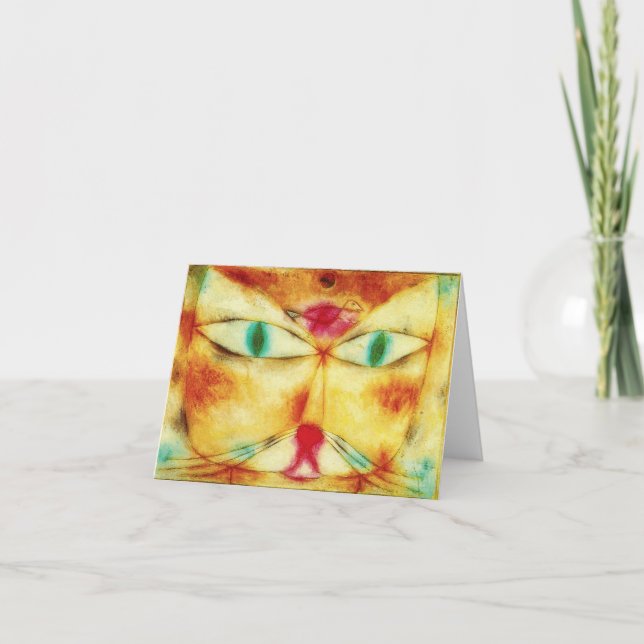 Paul Klee Cat and Bird Note Card (Front)