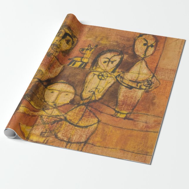 Paul Klee Children and Dog Wrapping Paper (Unrolled)