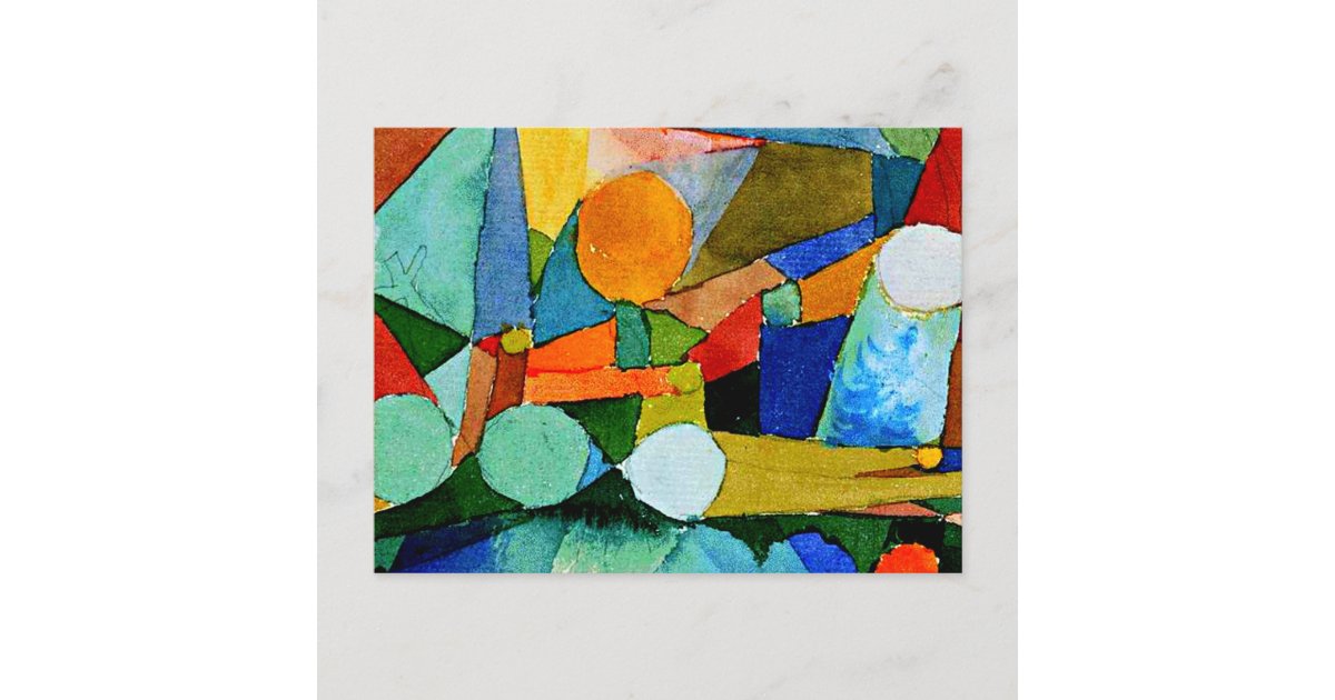 Paul Klee: Colour Shapes Abstract art Postcard | Zazzle