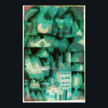 Paul Klee Dream City Poster<br><div class="desc">Paul Klee Dream City poster. Water color on canvas from 1921. Swiss German artist Paul Klee created some of the most visually dynamic abstract paintings of the twentieth century. Dream City is a cubist work featuring vibrant greens, turqoises, and aqua marines. The shape of trees, buildings and the cresceny moon...</div>