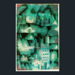 Paul Klee Dream City Poster<br><div class="desc">Paul Klee Dream City poster. Water color on canvas from 1921. Swiss German artist Paul Klee created some of the most visually dynamic abstract paintings of the twentieth century. Dream City is a cubist work featuring vibrant greens, turqoises, and aqua marines. The shape of trees, buildings and the cresceny moon...</div>