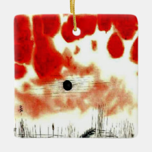 Paul Klee famous painting, Clouds over Bor, Ceramic Ornament